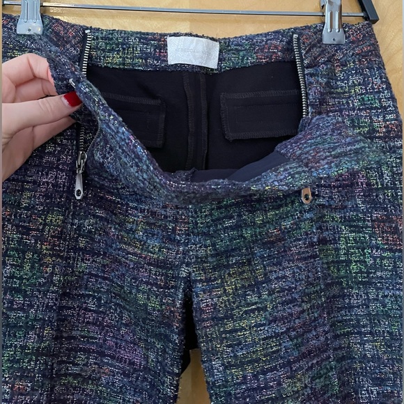 Rebecca Minkoff Shimmer Pants with Zippers and Stretch Back - Picture 3 of 7